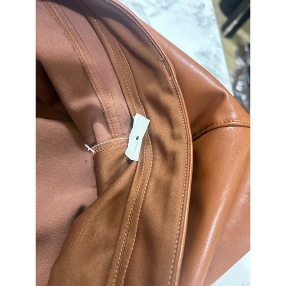 Abercrombie & Fitch Curve Love Vegan Leather Pant 24S 90's Straight High Rise - Picture 9 of 11